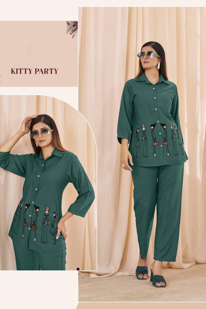 Sea Green Colour Casual Collection CO-ORD Set