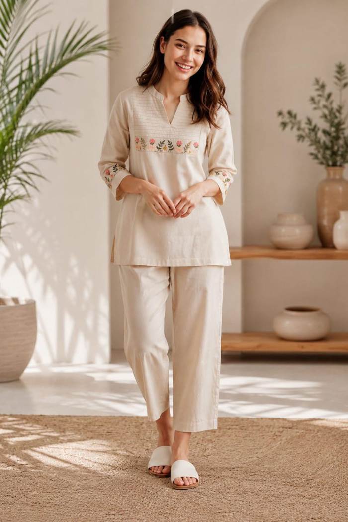 Cream Colour Casual Premium Collection CO-ORD set