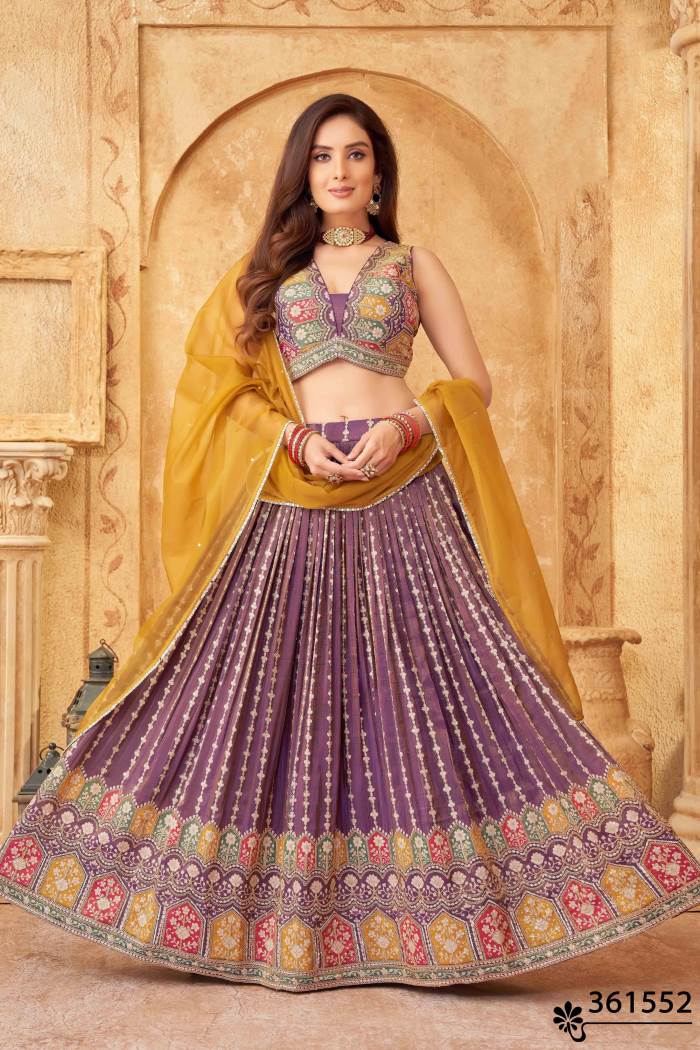 Purple Color Wedding Collection Designer Lehenga Choli