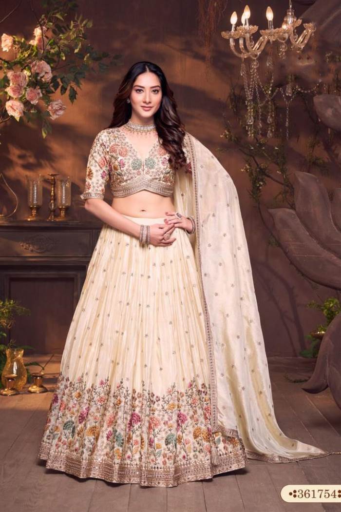 Cream Color Wedding Collection Designer Lehenga Choli