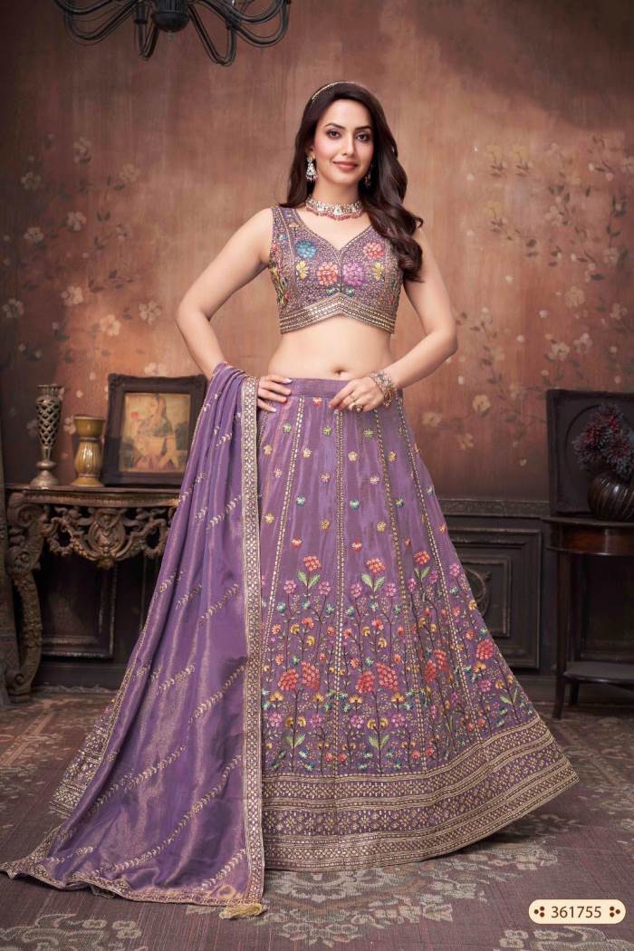 Purple Color Wedding Collection Designer Lehenga Choli