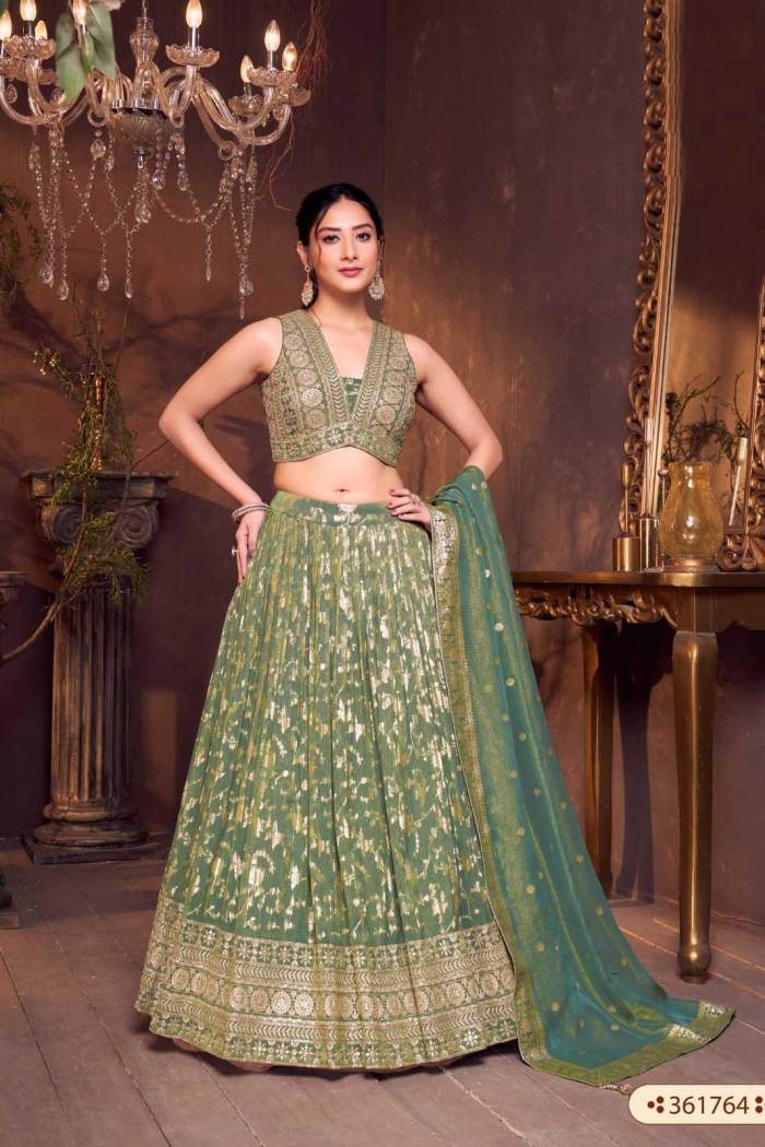 Mehdi Color Wedding Collection Designer Lehenga Choli