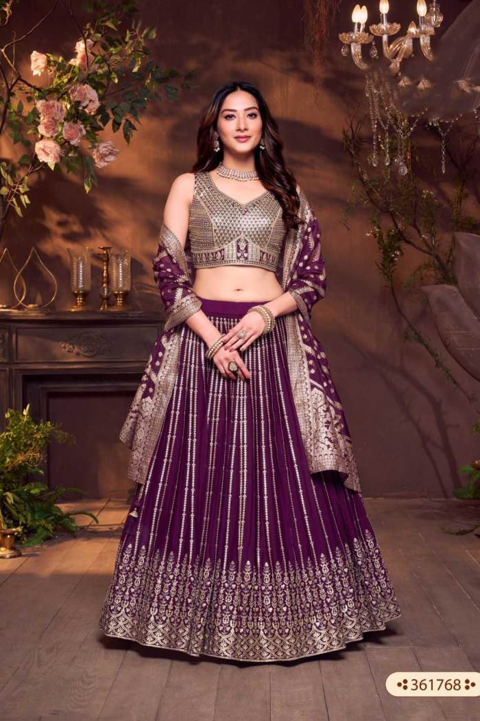 Wine Color Wedding Collection Designer Lehenga Choli