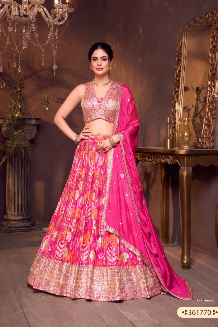 Pink Color Wedding Collection Designer Lehenga Choli