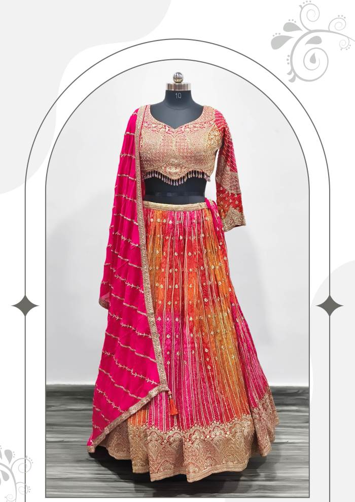 Pink Color Wedding Collection Designer Lehega Choli