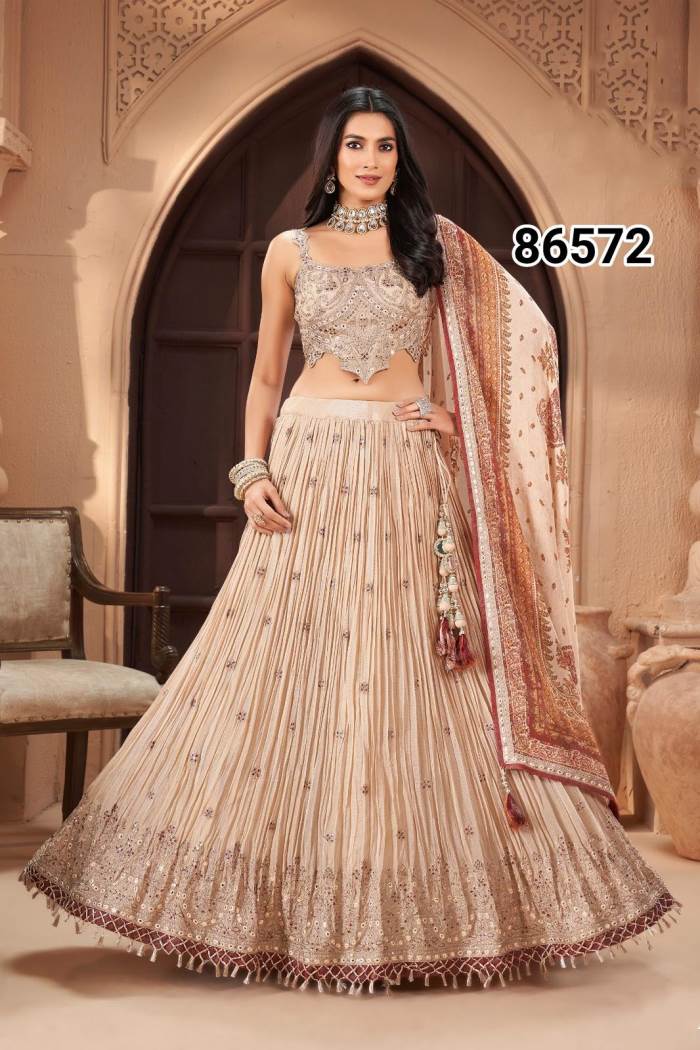 Peach Color Wedding Collection Designer Lehenga Choli