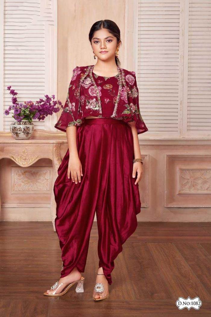 Rani Color Party Wear Designer Dhoti Suit