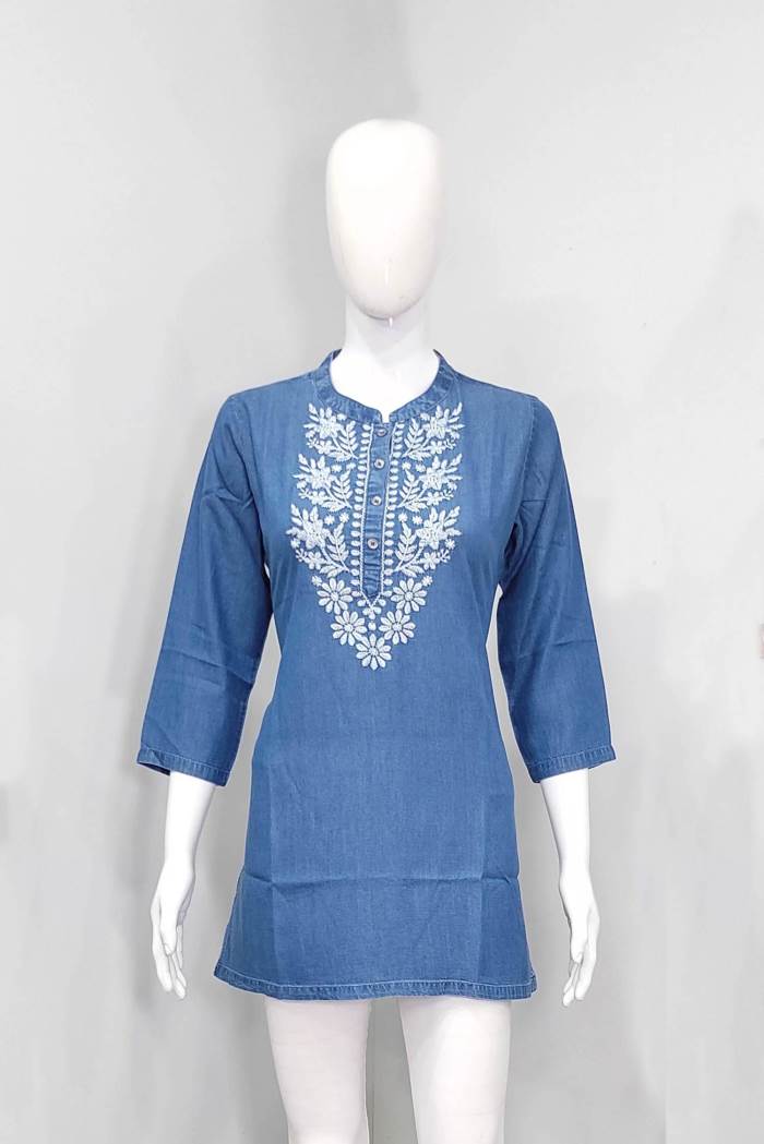 Blue Color Casual Wear Short Kurti