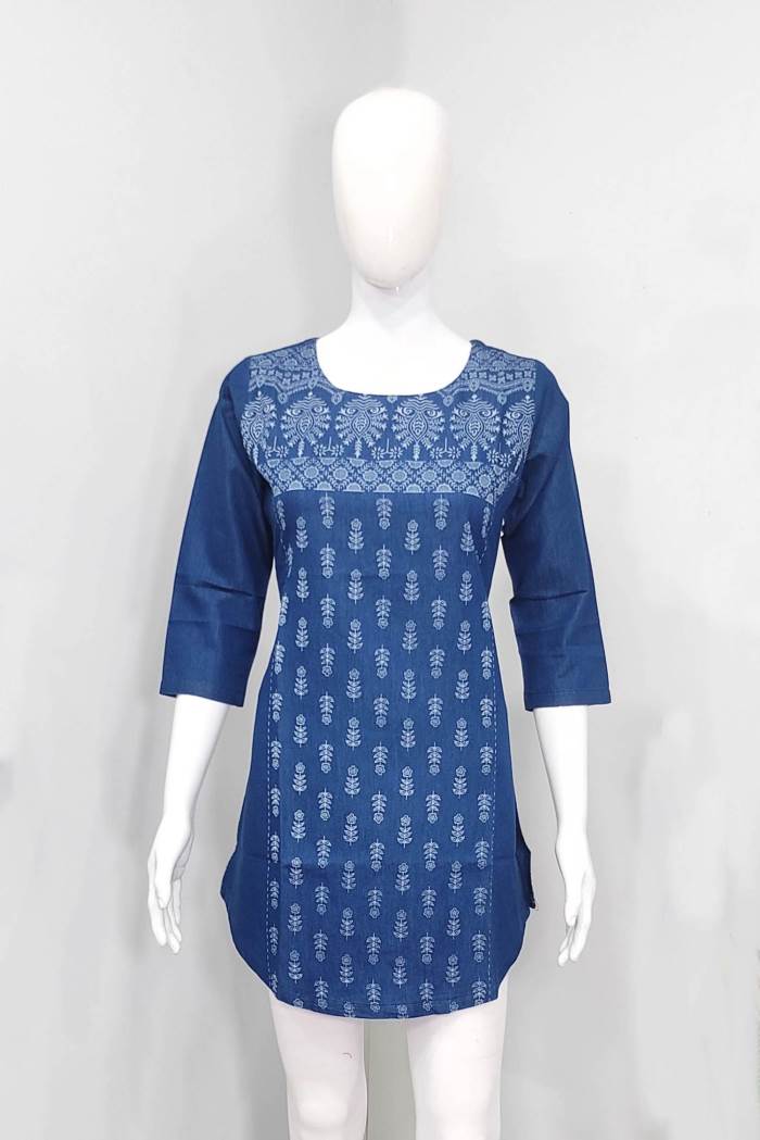 Blue Color Casual Wear Short Kurti