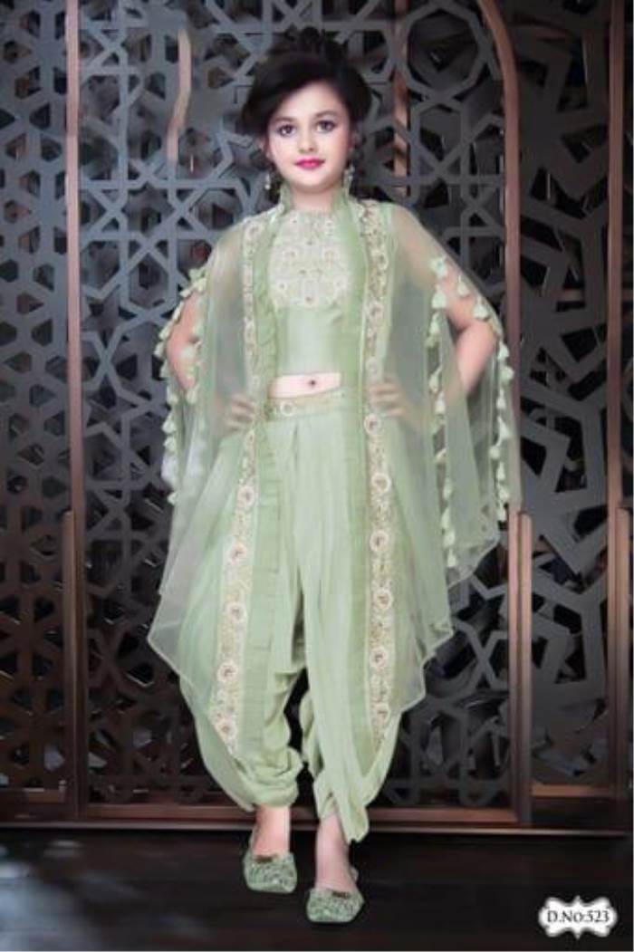 Green Color Party Wear Indo-Western Suit