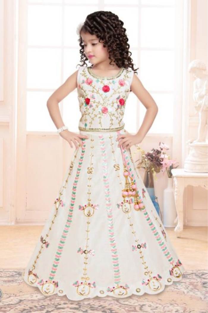 Cream Color Party Wear Designer Lehenga Choli