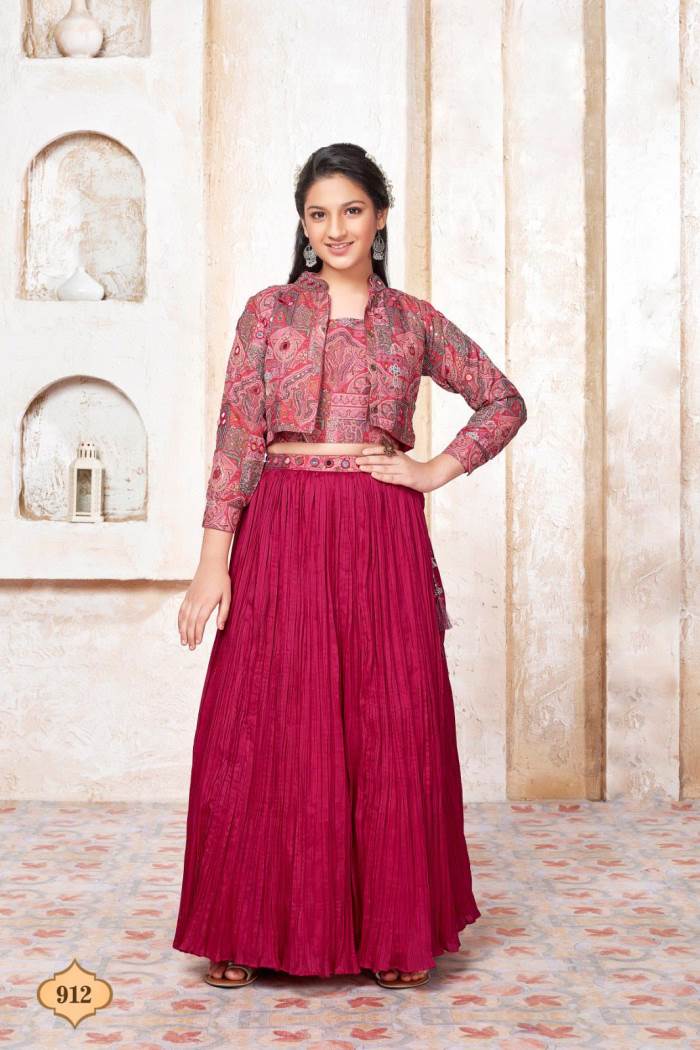 Rani Color Designer Party Wear Crop Top With Shrug