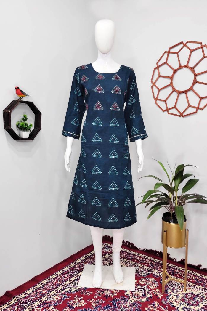 Rama Color Casual Wear Straight kurti
