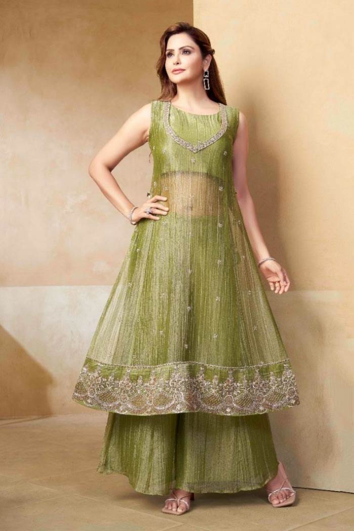 Pista Colour Designer Party Wear Indo-Western Suit