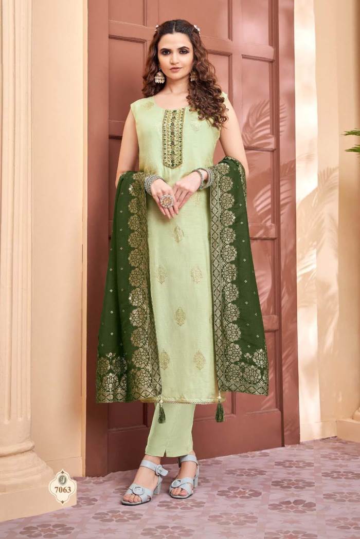 Pista Color Party Wear Designer Straight Long Suit