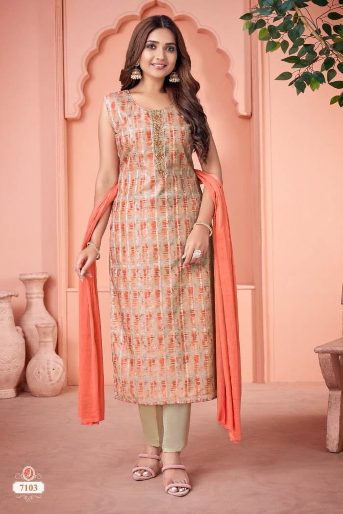 Peach Color Party Wear Designer Straight Long Suit