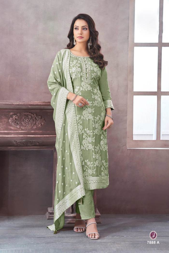 Pistra Color Party Wear Designer Straight Long Suit