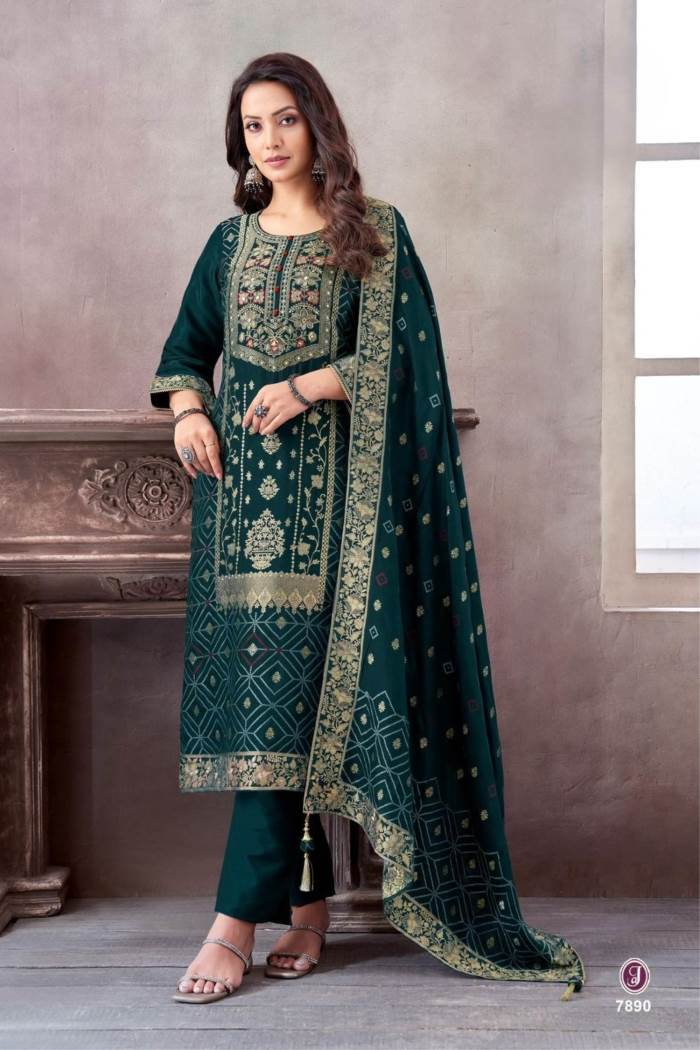 Peacock Color Party Wear Designer Straight Long Suit