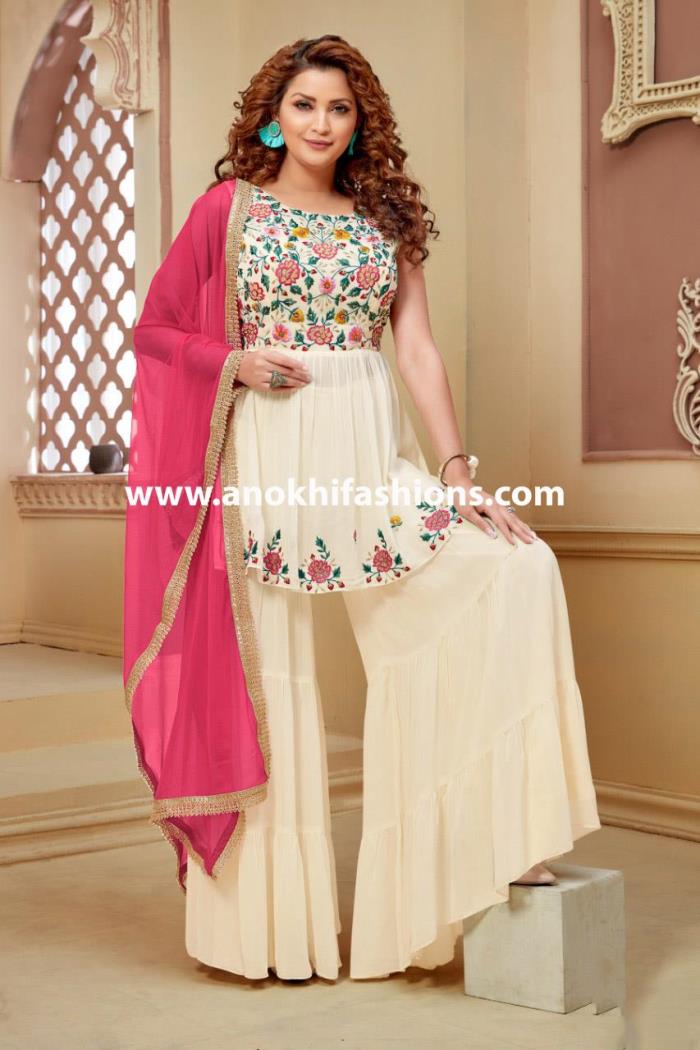 indo western plazo suits