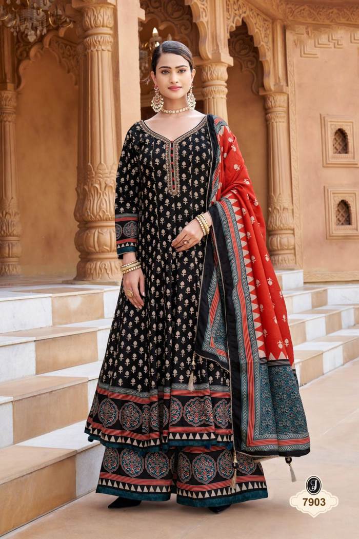 Black Color Party Wear Designer Anarkali Style Suit