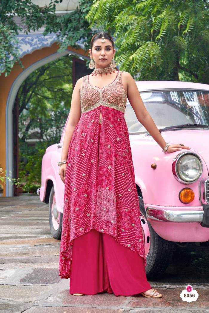 Rani Color Party Wear Designer Indo-Western Plazo Suit