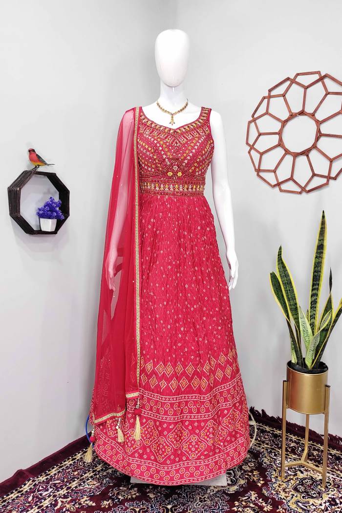 Red Color Party Wear Designer Gown