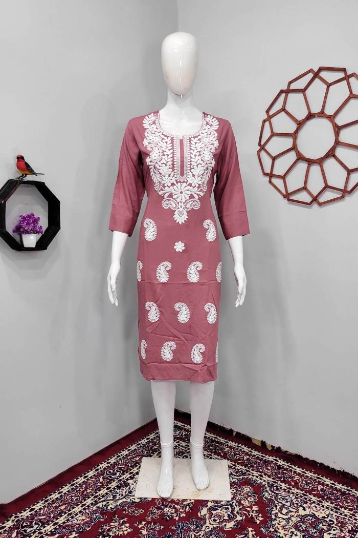 Gajari Color Casual Wear Designer Straight Kurti