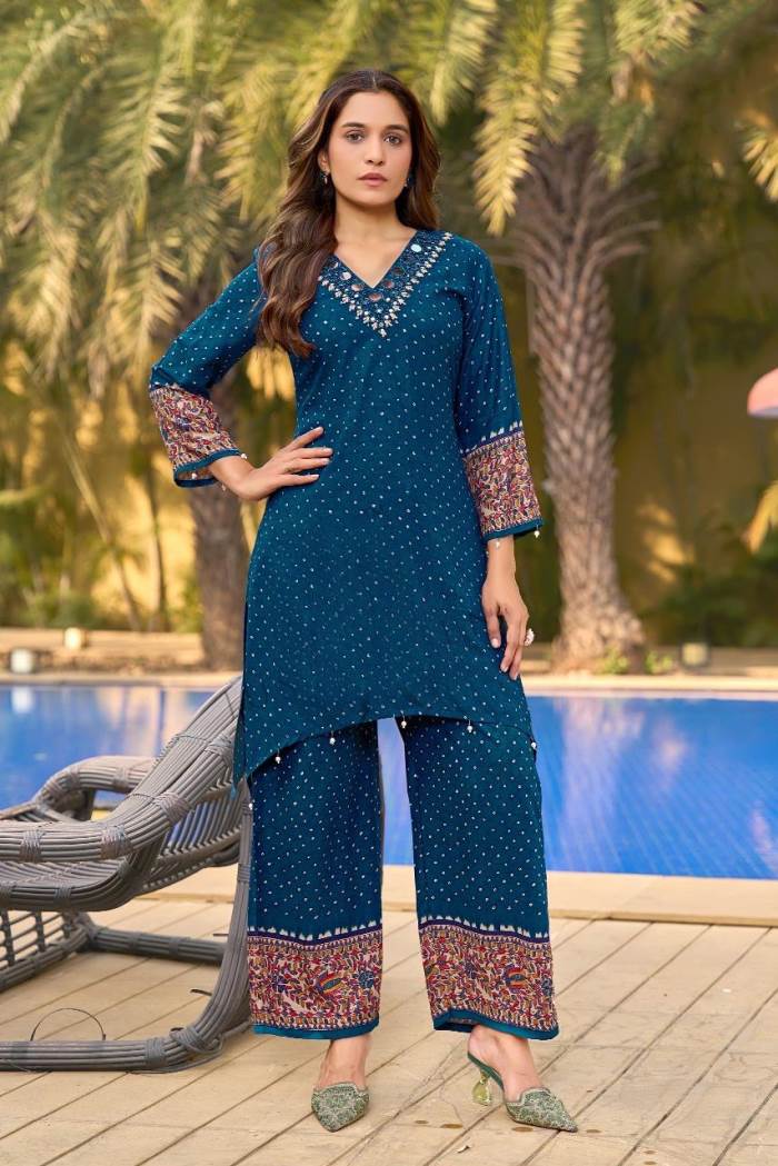Blue Color Casual Collection Kurti with Plazo
