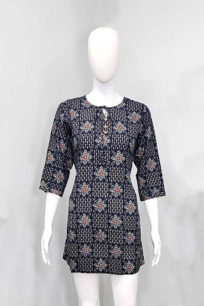 Navy Color Casual Wear Short Kurti