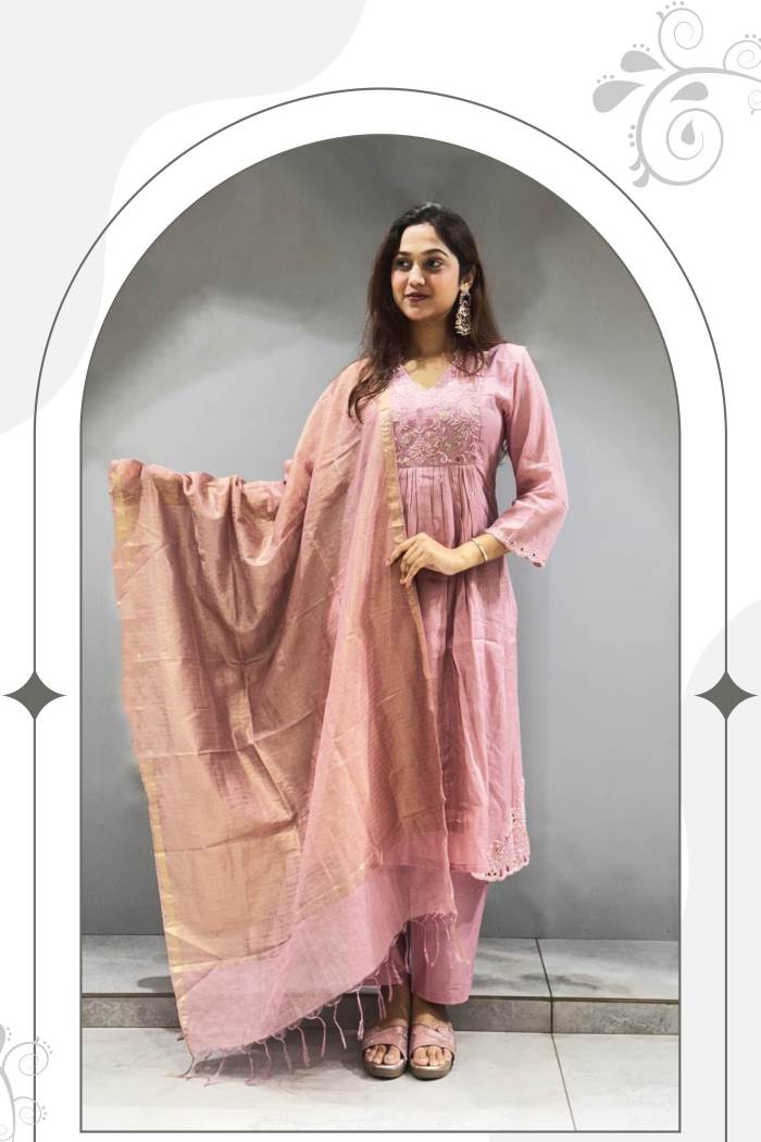 Onion Color Casual Collection Designer Kurti Set