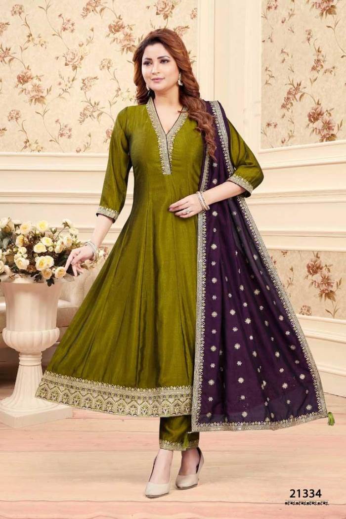 Mehdi Color Party Wear Designer Anarkali Style Suit