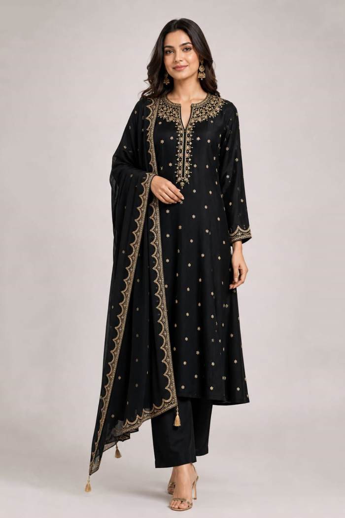 Black Colour Party Wear Designer Pent Suit