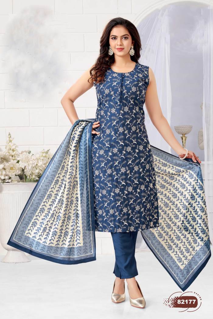 Blue Color Party Wear Designer Straight Long Suit