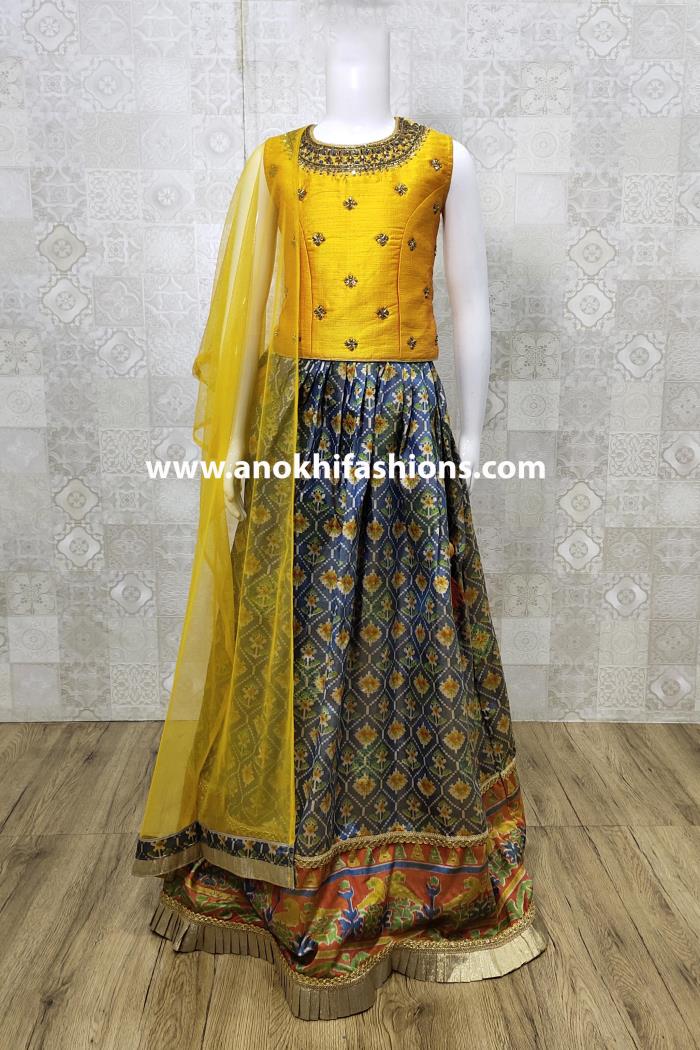 Mustard and Grey Color Combination Party Wear Gown