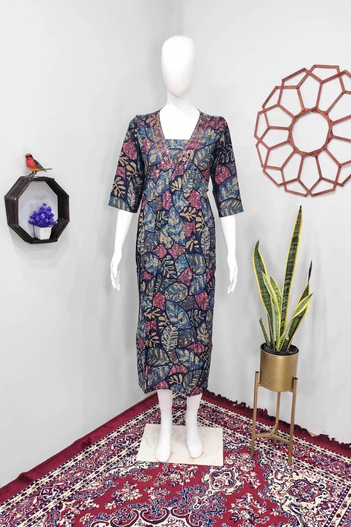 Blue Color Casual Wear Designer Gown Kurti