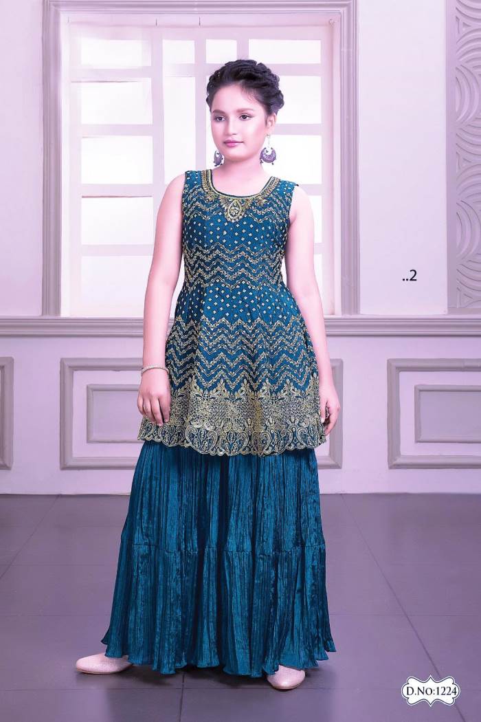 Blue Color Party Wear Designer Indo-Western