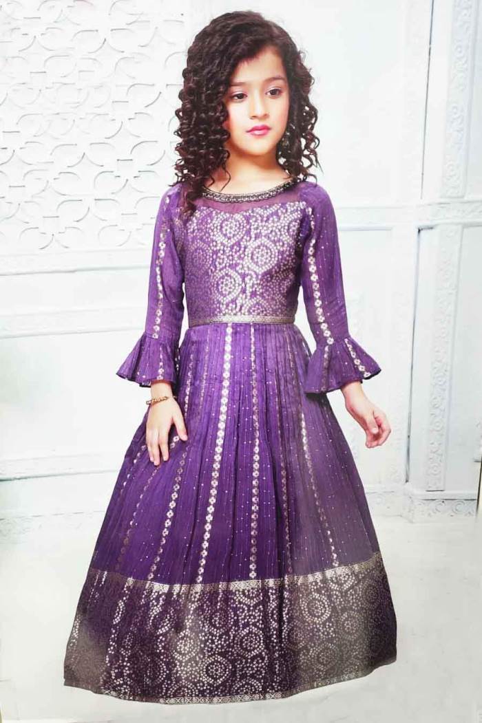 Purple Color Party Wear Designer Gown