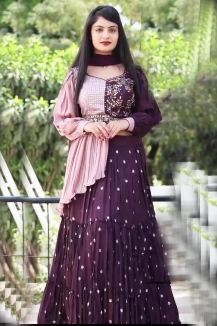 Wine Color Wedding Collection Designer Lehenga Choli