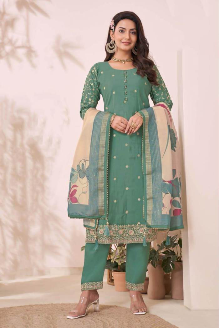 Pista Color Party Wear Designer Straight Long 