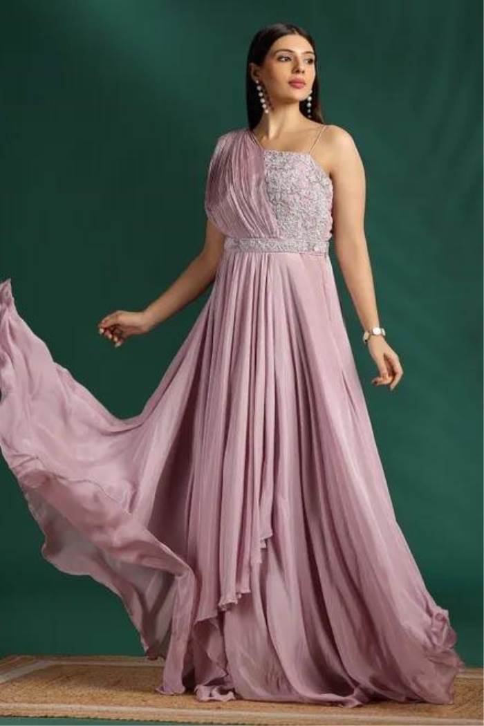 Light Purple Color Party Wear Designer Gown