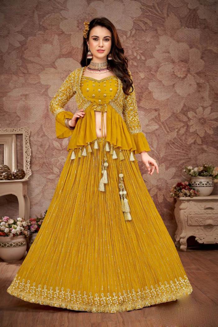 Mustard Color Wedding Collection Designer Lehenga Choli
