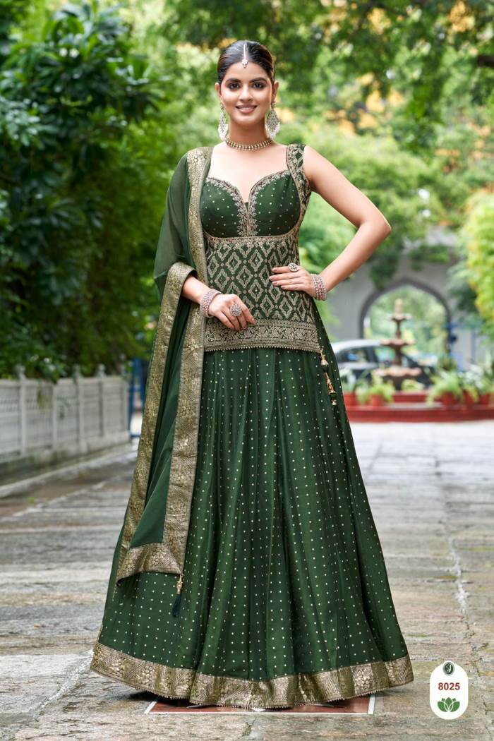 Green Color Wedding Collection Designer Lehenga Choli
