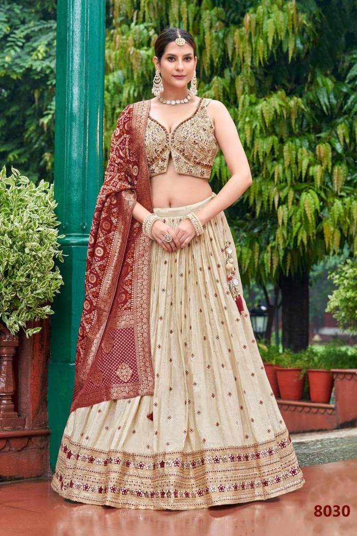 Cream Color Wedding Collection Designer Lehenga Choli