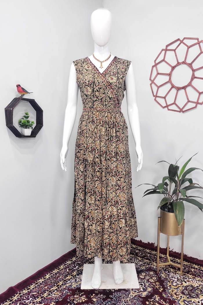 Bottel Green Color Casual Wear Gown Kurti