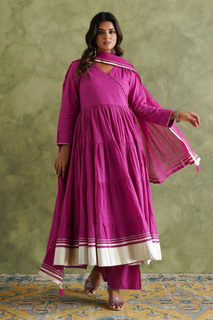 Onion Color Casual Collection Designer Kurti Set
