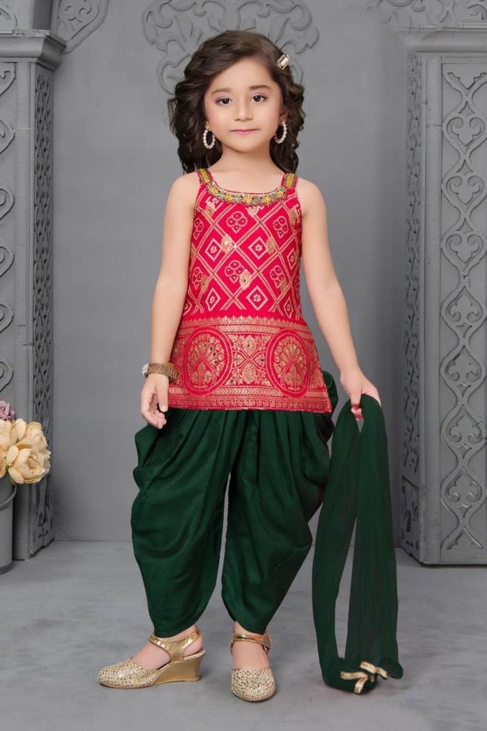 Rani Color Party Wear Designger Girls Wear Dhoti Suit