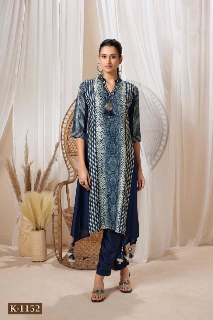 Blue Color Casual Collection Kurti with Pent