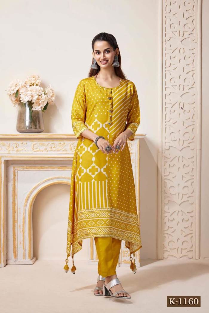 Mustard Color Casual Collection Kurti with Pent