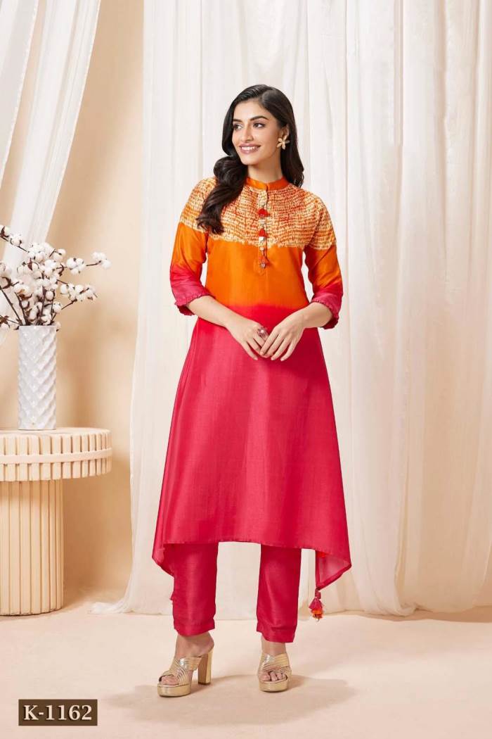 Orenge Color Casual Collection Kurti with Pent