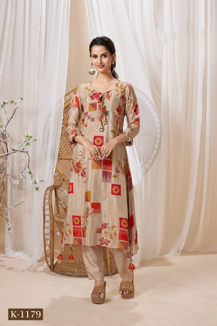 Beige Color Casual Collection Kurti with Pent